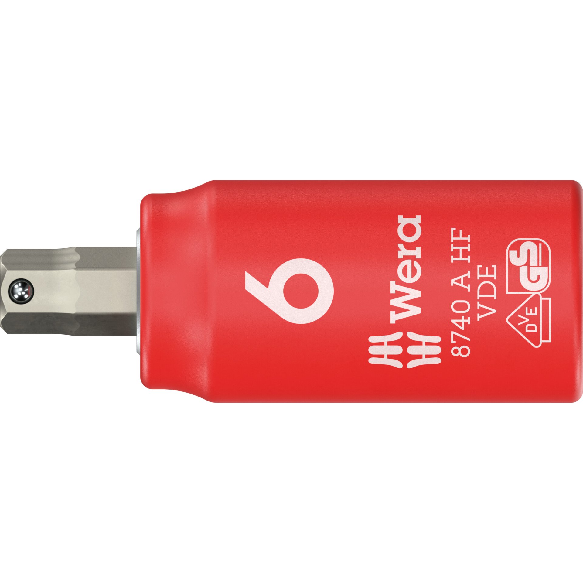 8740 A VDE HF Zyklop Bitnuss, isoliert, mit 1/4"-Antrieb, mit Haltefunktion für Innensechskantschrauben