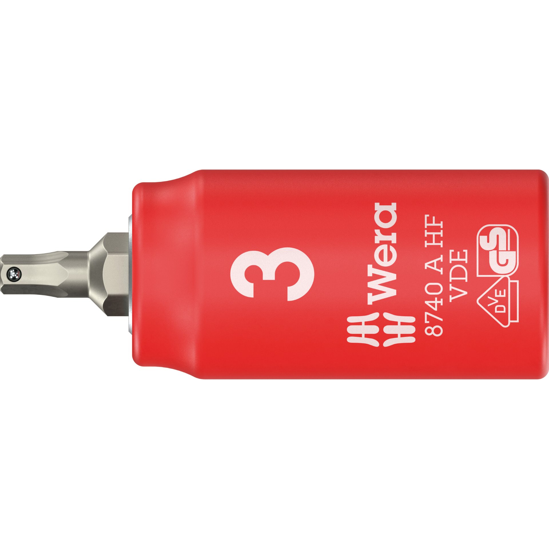8740 A VDE HF Zyklop Bitnuss, isoliert, mit 1/4"-Antrieb, mit Haltefunktion für Innensechskantschrauben