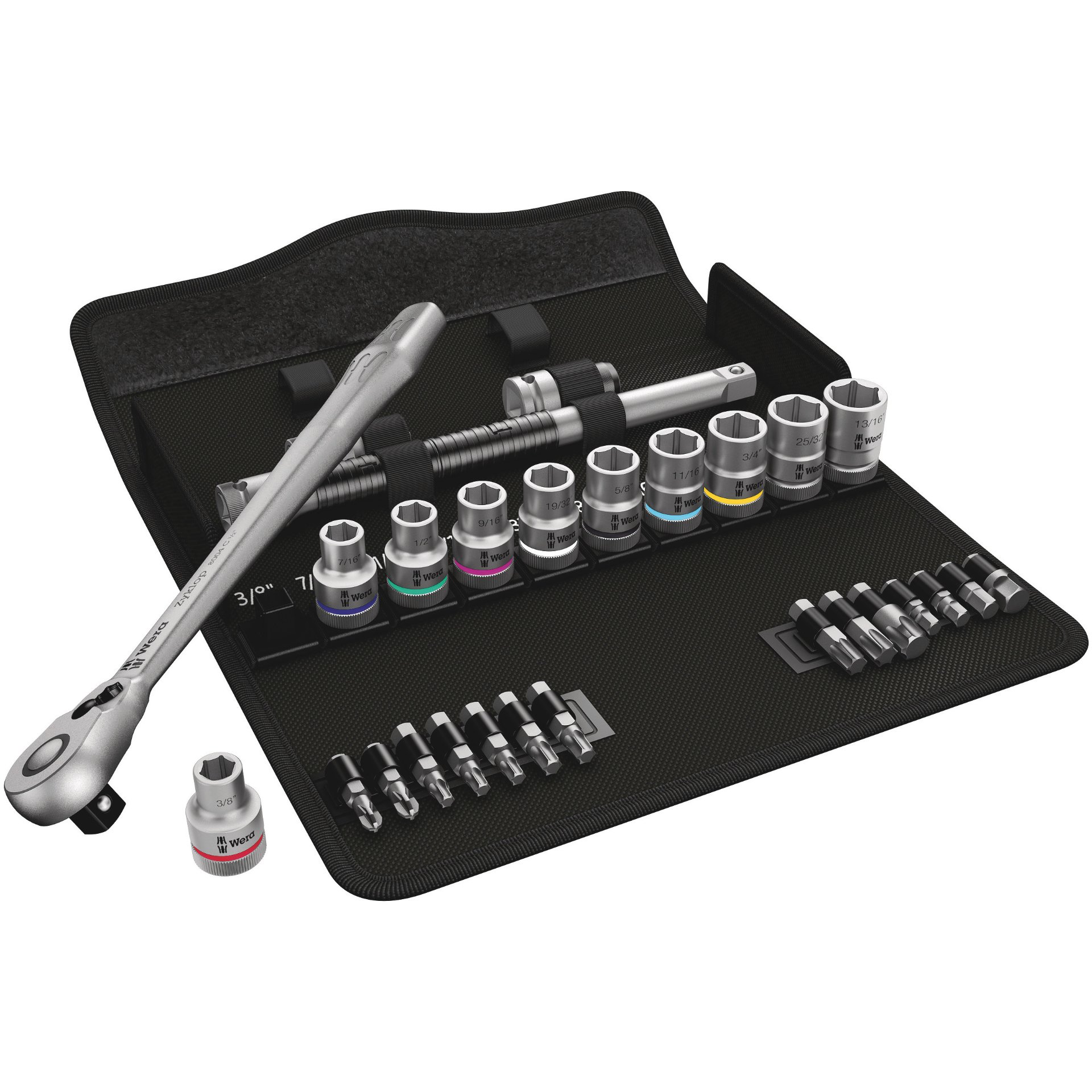 8100 SC 11 Zyklop Metal-Knarrensatz, Umschalthebel, 1/2"-Antrieb, zöllig