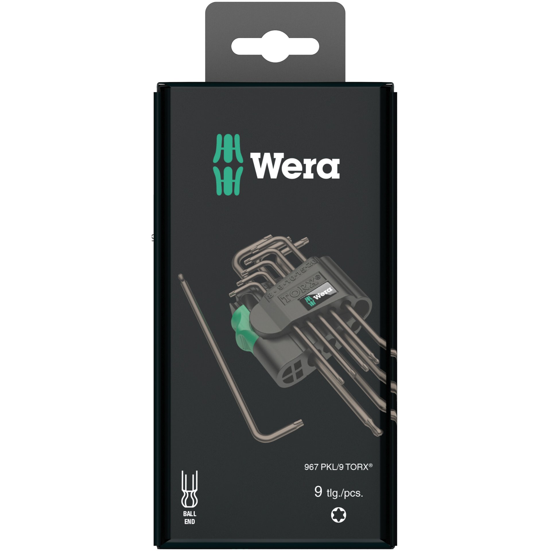 967/9 TX 1 SB TORX Winkelschlüsselsatz, BlackLaser, 9-teilig