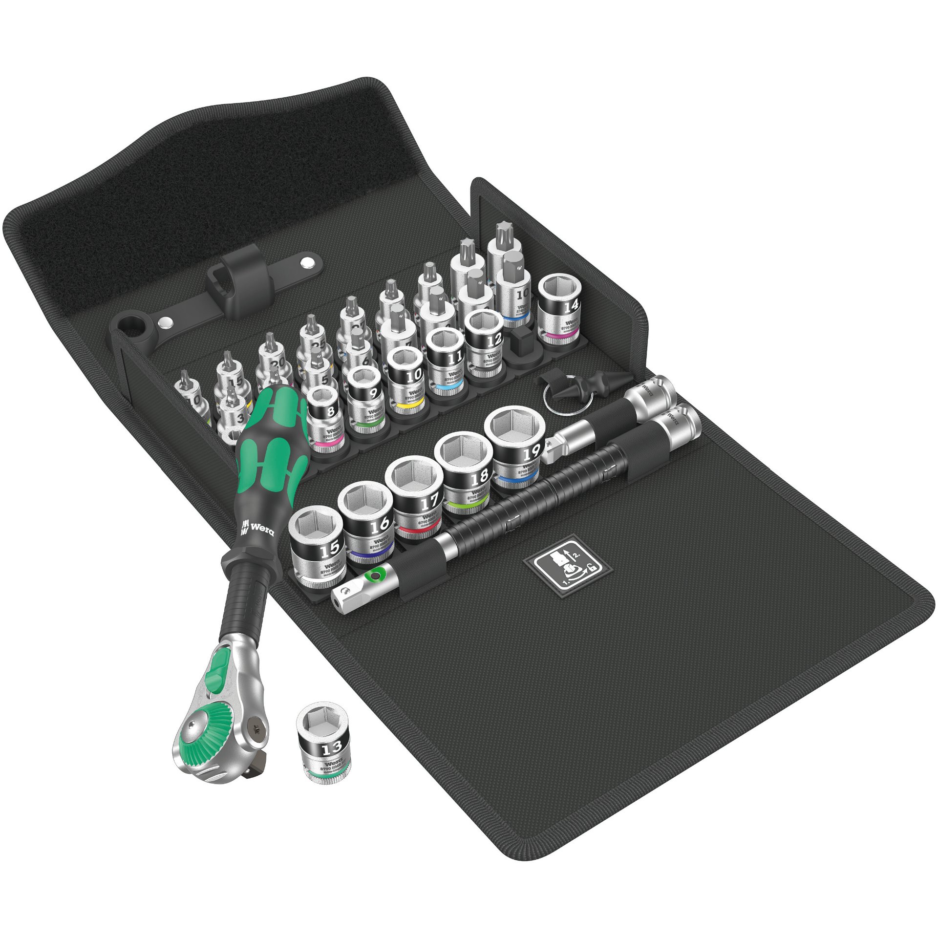 8100 SB All-in Zyklop Speed-Knarrensatz, 3/8"-Antrieb, 35-teilig