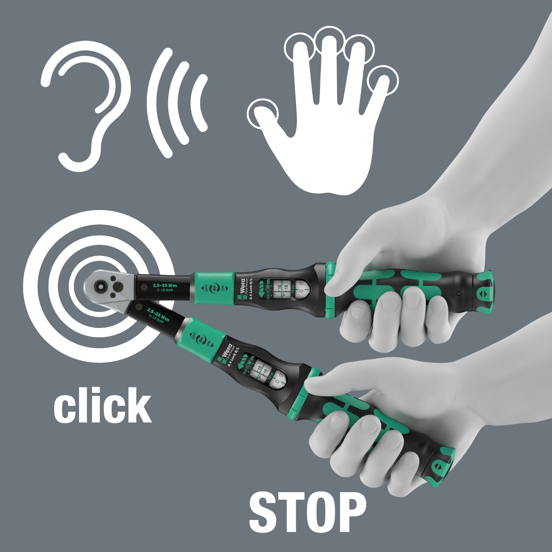 Click-Torque Lock A 6 R/L, 1/4" x 2,5-25 Nm, Image 8