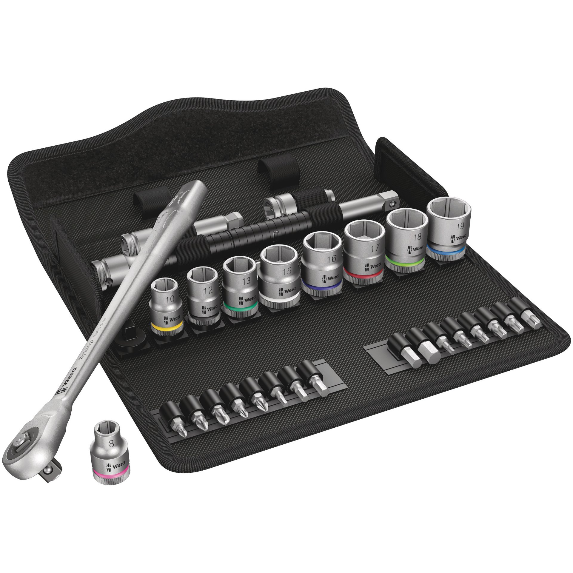 8100 SB 7 Zyklop Metal-Knarrensatz, Durchsteckvierkant, 3/8"-Antrieb, metrisch