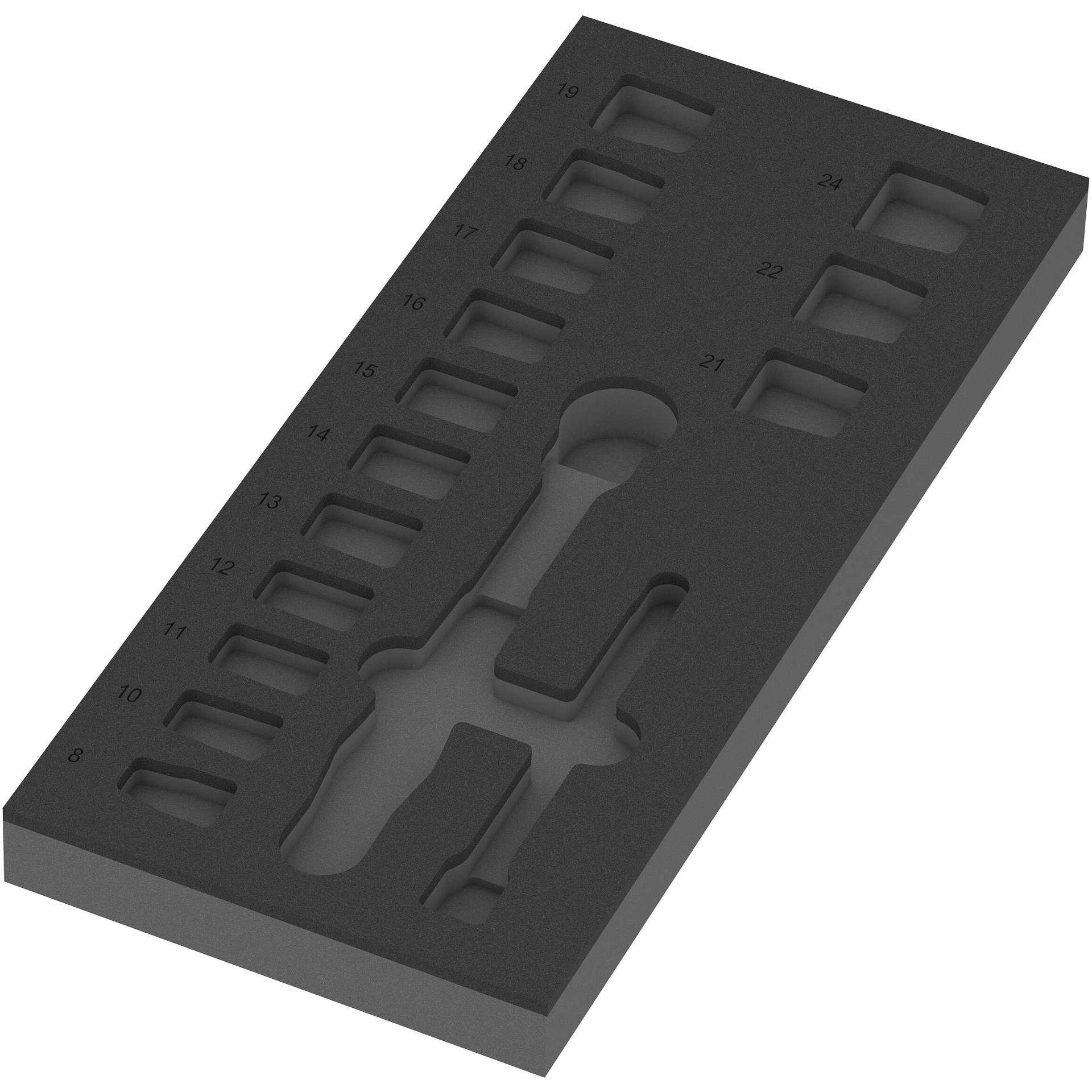 9824 Schaumstoffeinlage 8010 B Zyklop Comfort Knarre Set 1, 3/8", ohne Werkzeug