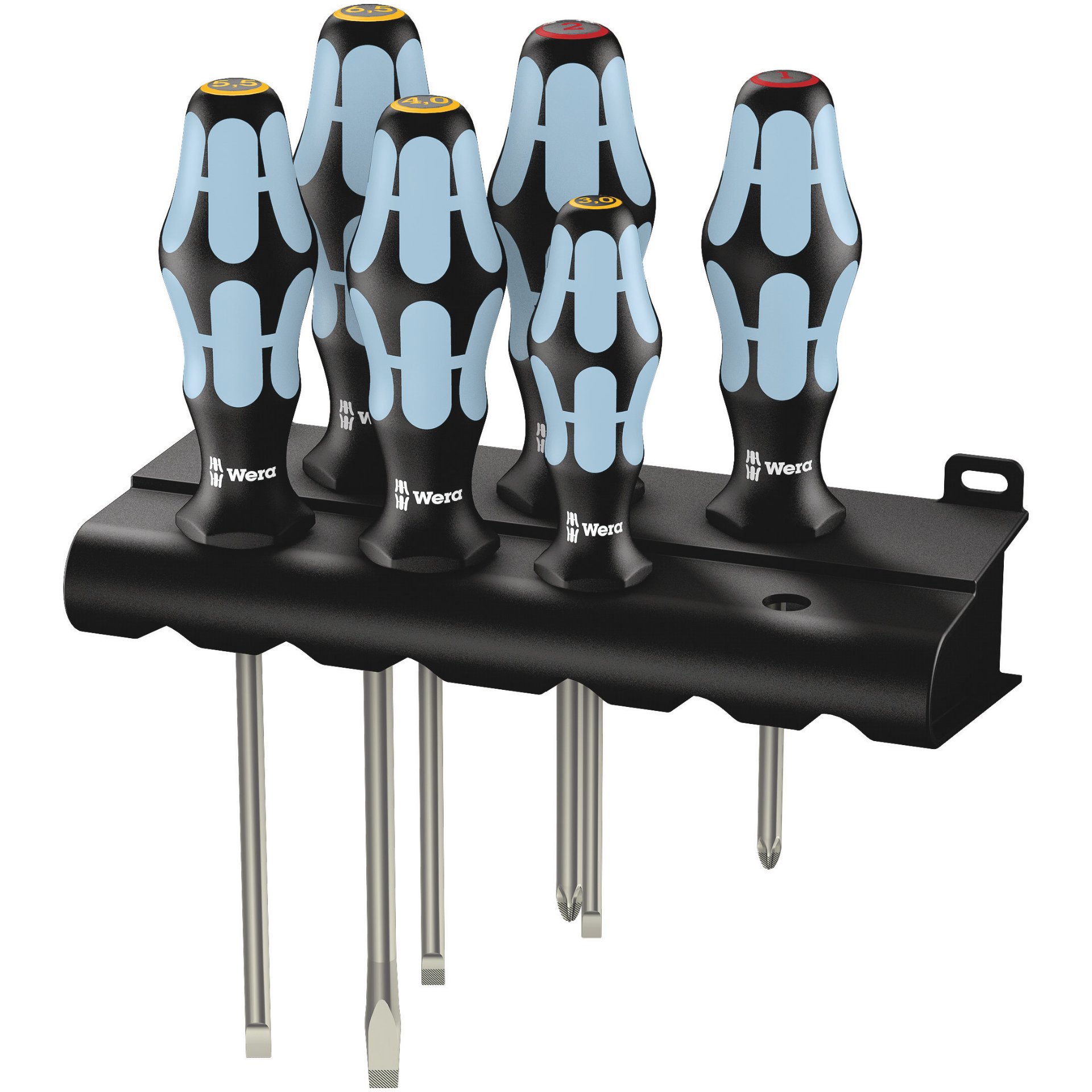 3334/6 Schraubendrehersatz, Edelstahl + Rack, 6-teilig