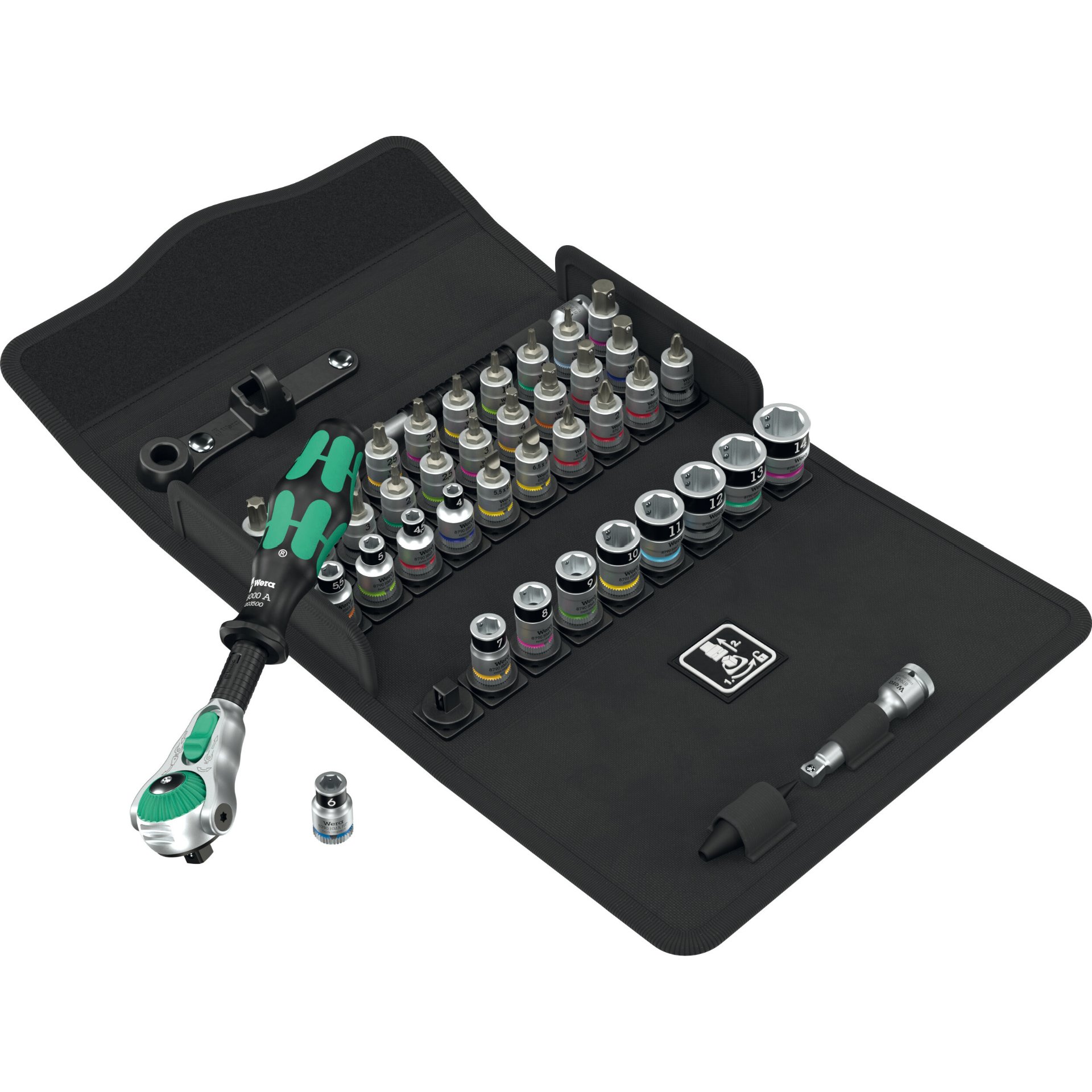 8100 SA All-in Zyklop Speed-Knarrensatz, mit Haltefunktion, 1/4"-Antrieb, metrisch