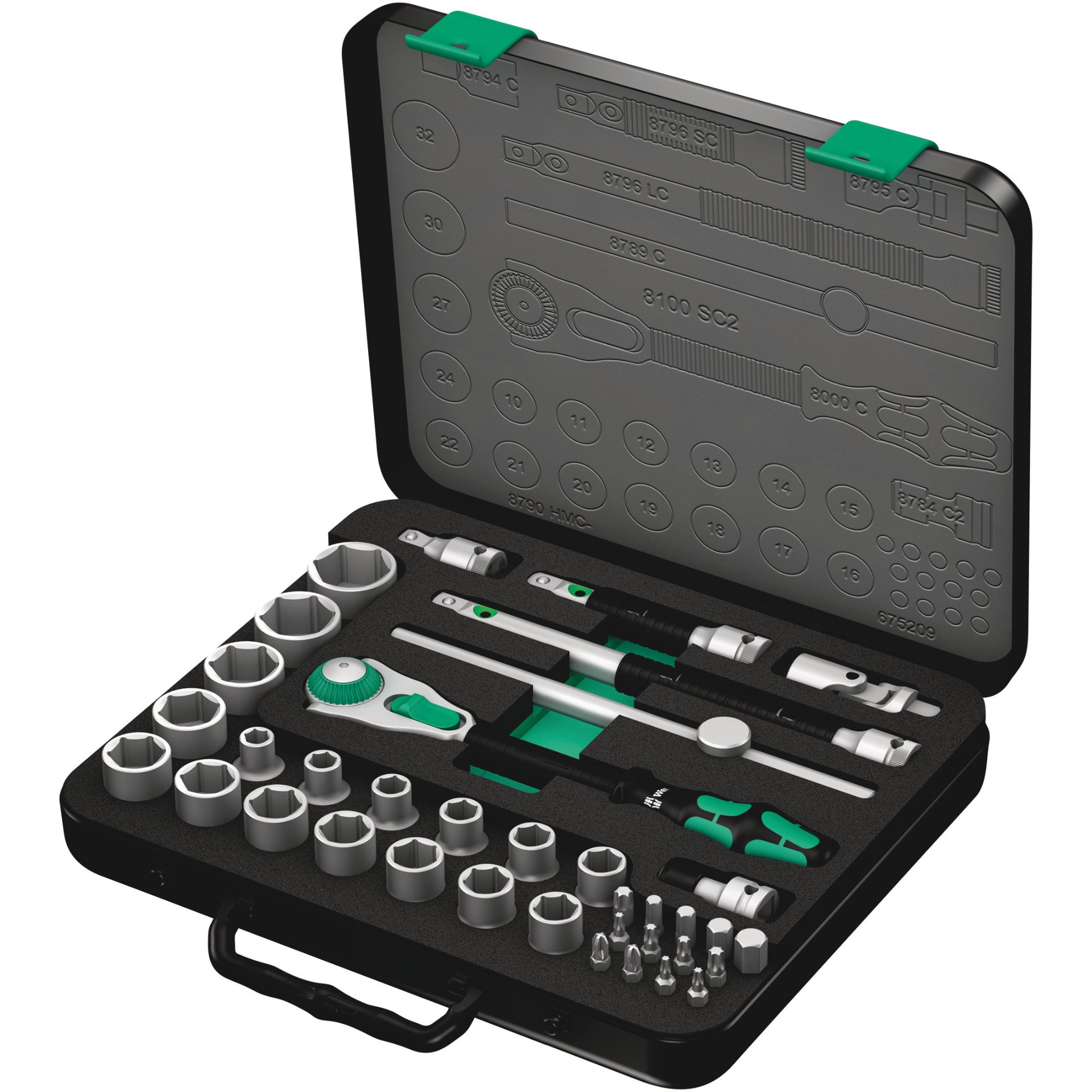 8100 SC 2 Zyklop Speed-Knarrensatz, 1/2"-Antrieb, metrisch, 37-teilig