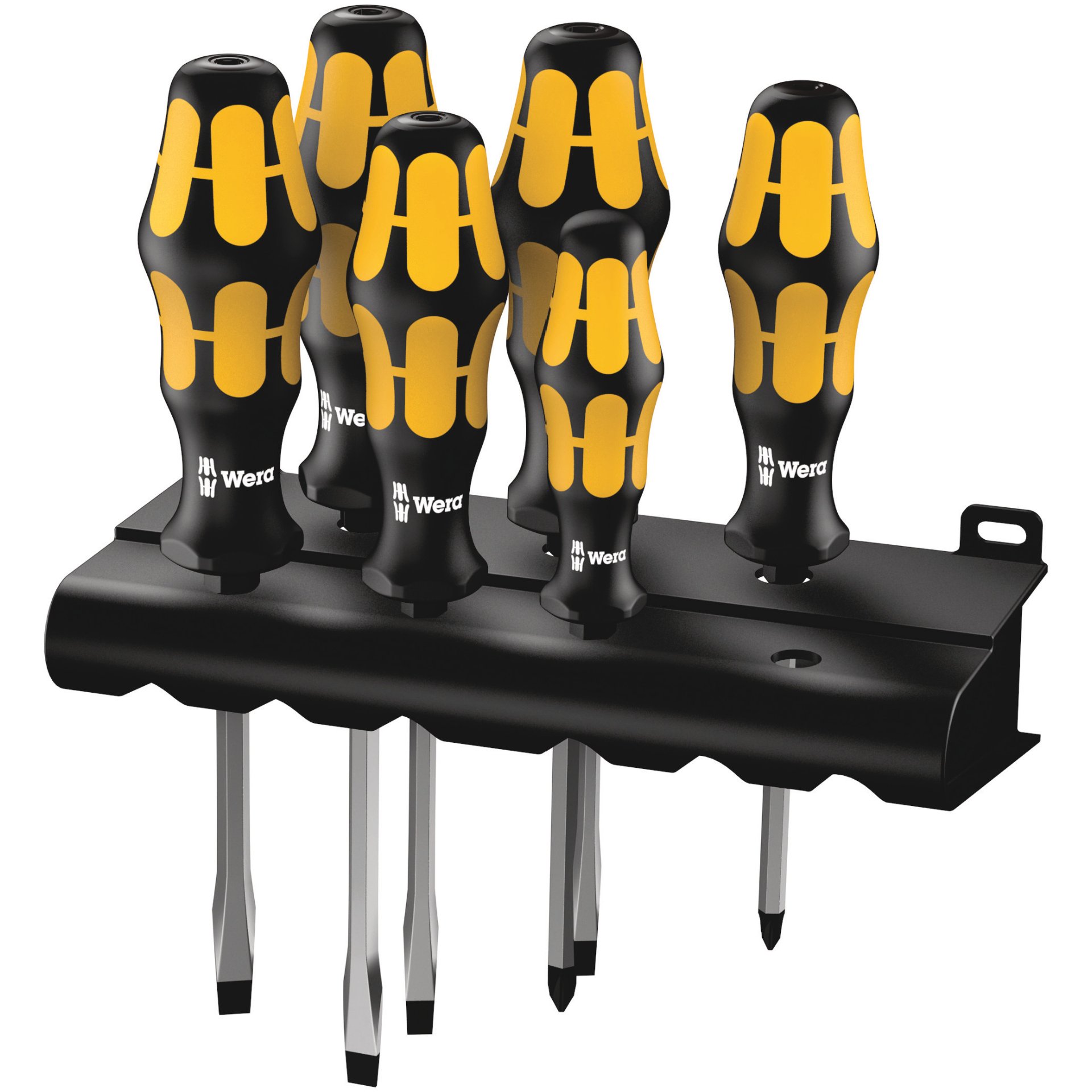 932 S/6 Schraubendrehersatz Kraftform Wera: Der Schraubmeißel + Rack,