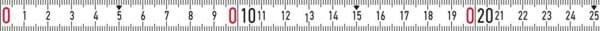 Bild von Bandmaß selbstklebend 2mx13mm weiß links BMI